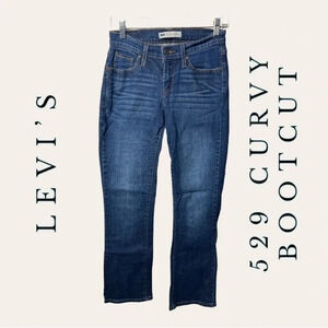 Women’s LEVI’S 529 CURVY BOOTCUT DENIM JEANS‎ SIZE 4M MEDIUM/DARK WASH IN COLOR